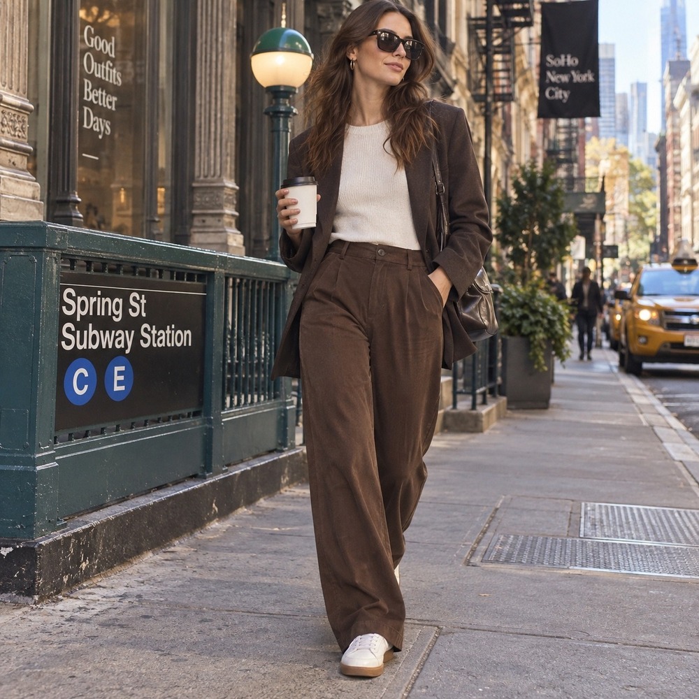 Reformation Brown Tencel Lyocell High Rise Pleated Wide Leg Trousers Pants Sz 0